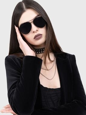 Killstar Black Aviator Sunglasses with Dark Lenses